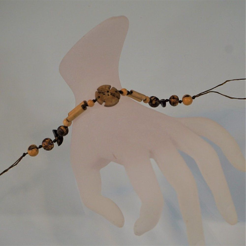 Wooden Beaded Wrap Bohemian Hippie Bracelet Adjustable Ties